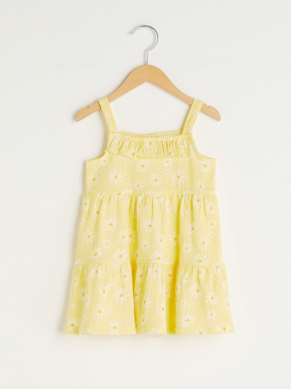 Square Collar Sleeveless Printed Baby Girls' Dress