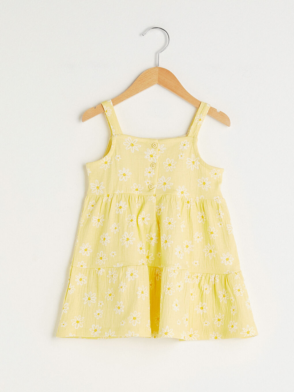 Square Collar Sleeveless Printed Baby Girls' Dress-1