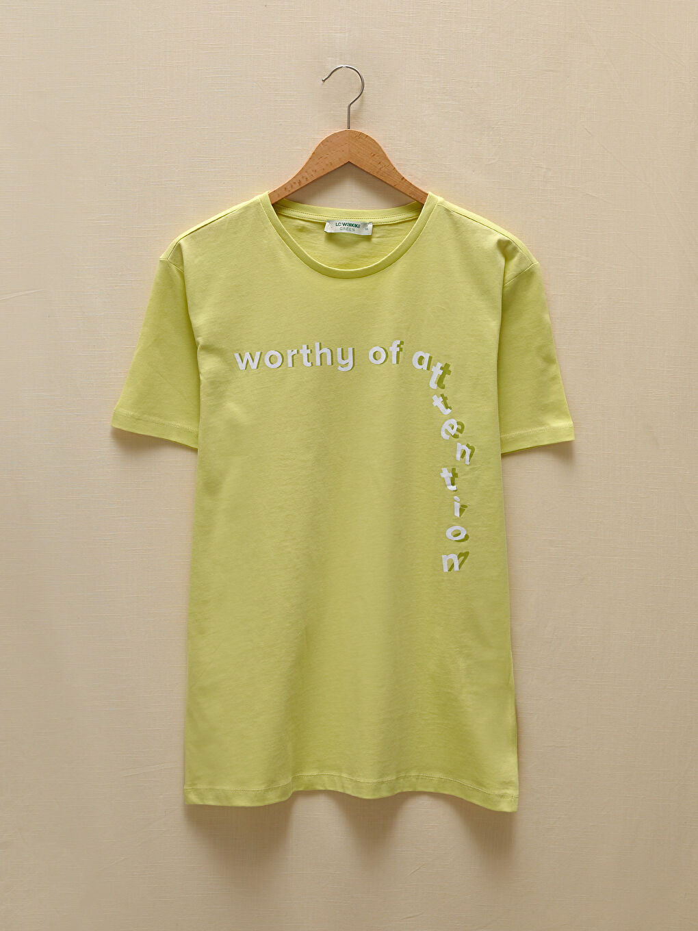 Yeşil Bisiklet Yaka Kısa Kollu Baskılı Penye Erkek Tişört-4