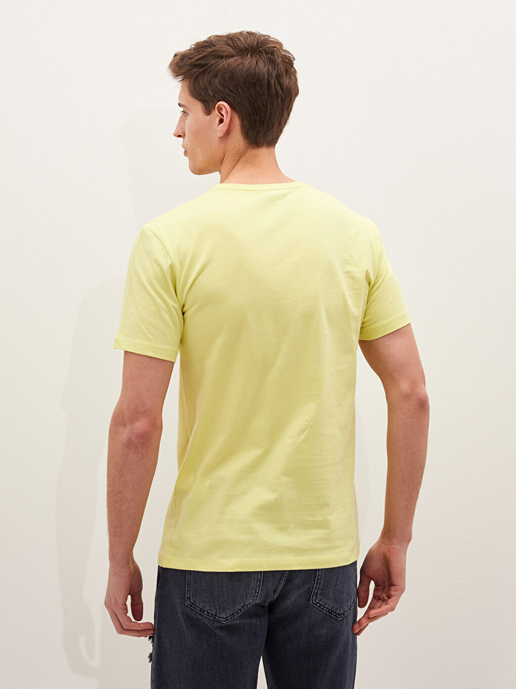 Yeşil Bisiklet Yaka Kısa Kollu Baskılı Penye Erkek Tişört-3