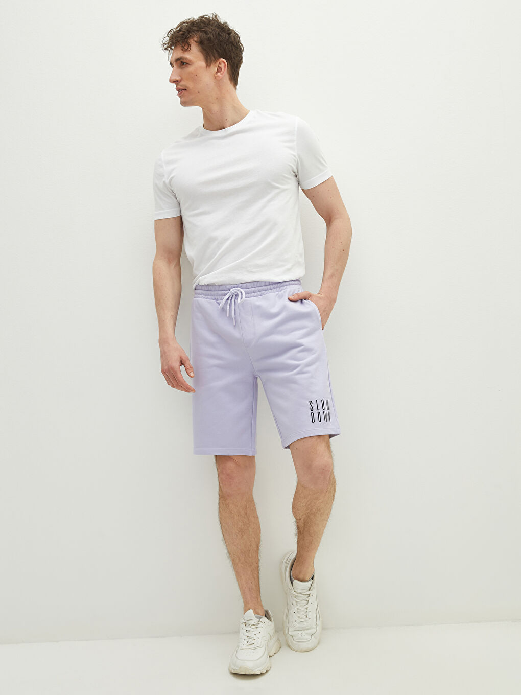 Lila Standart Kalıp Erkek Spor Şort-2