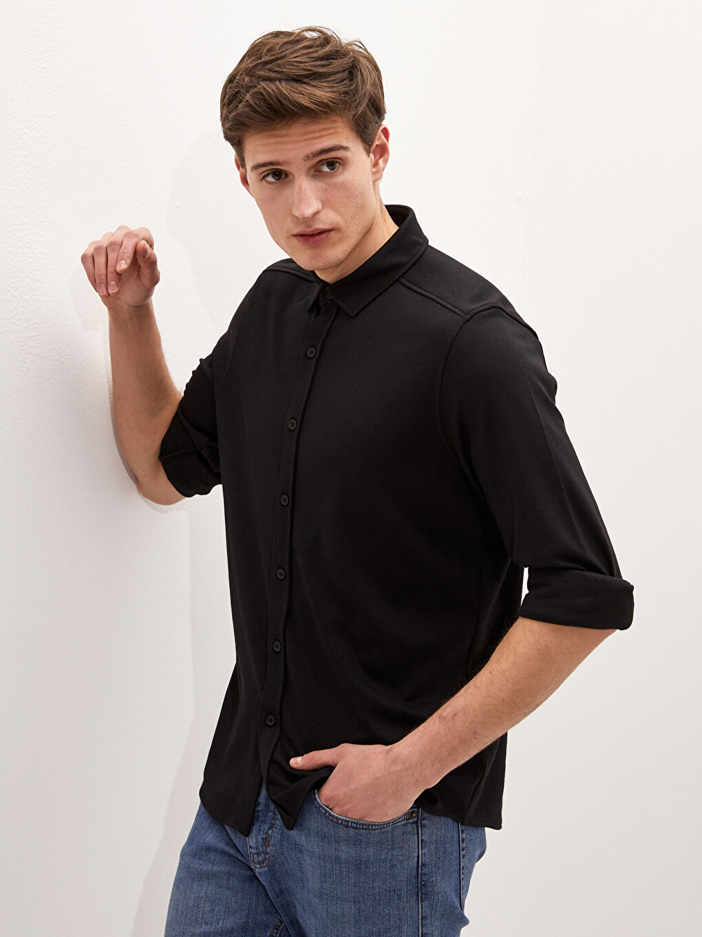 Slim Fit Long Sleeve Men's Shirt