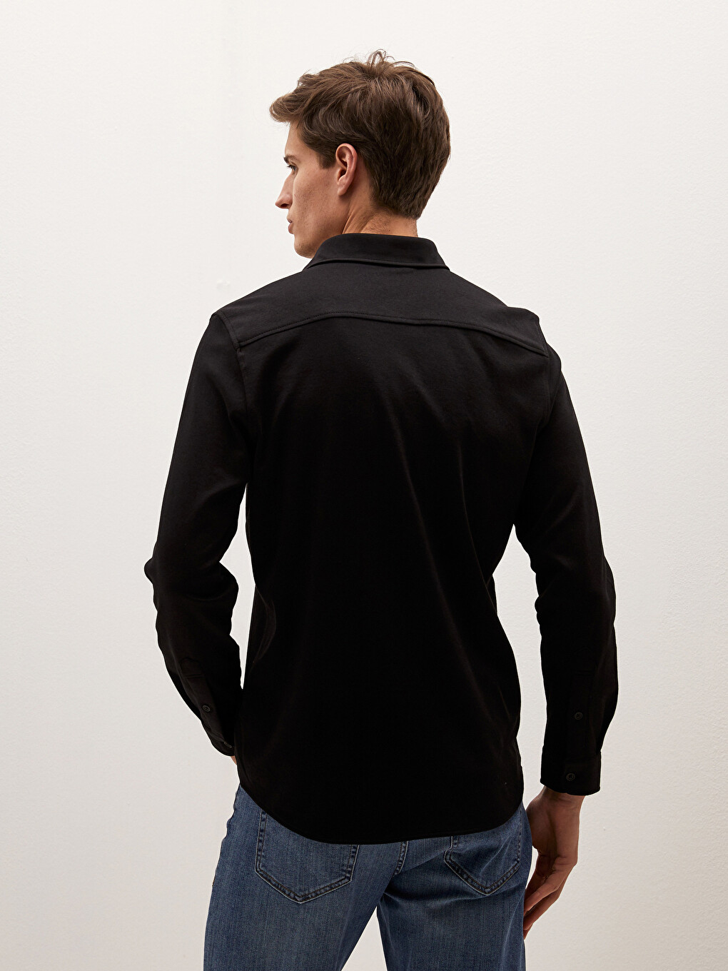 Slim Fit Long Sleeve Men's Shirt-4