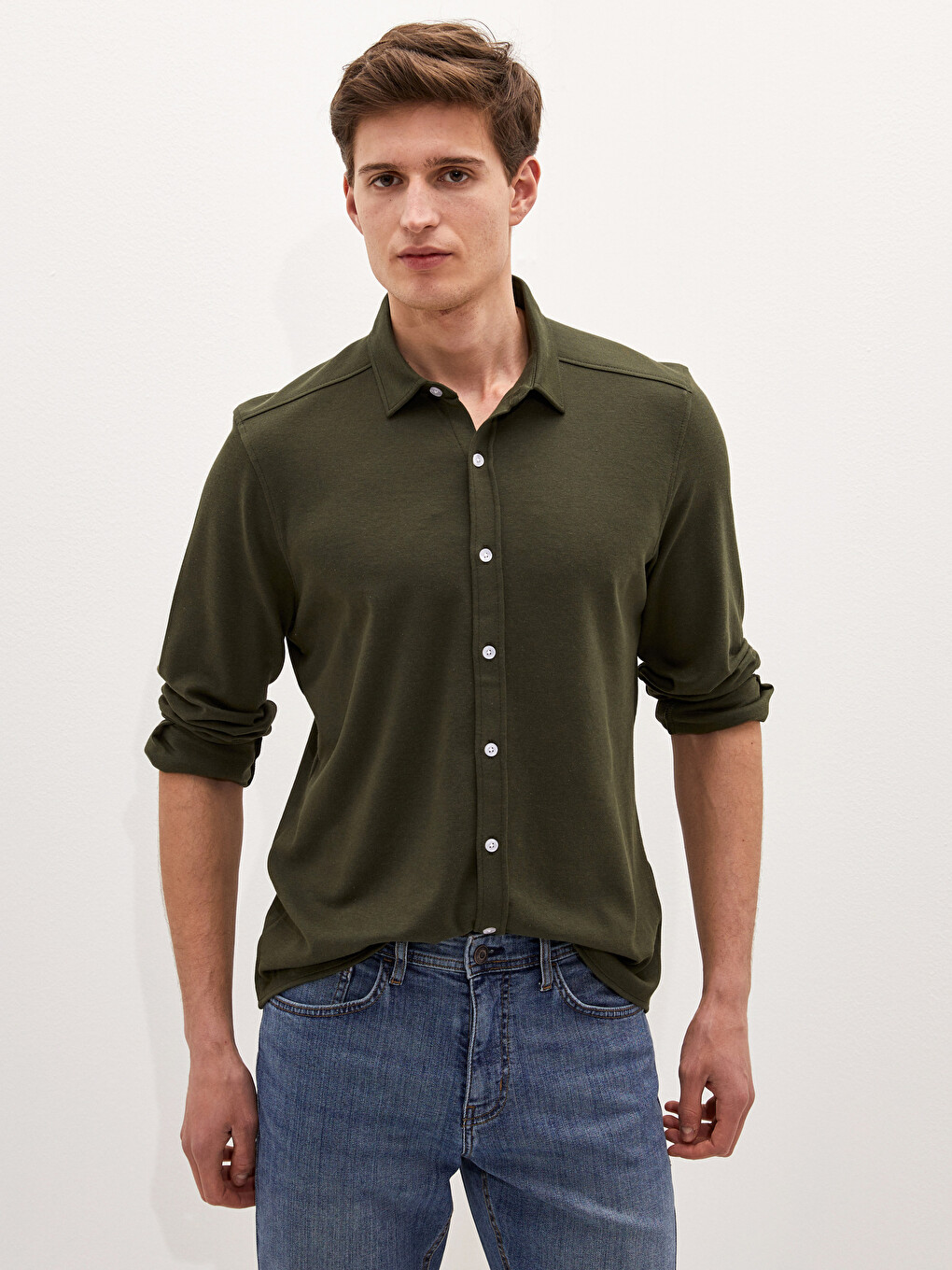 Slim Fit Long Sleeve Men's Shirt