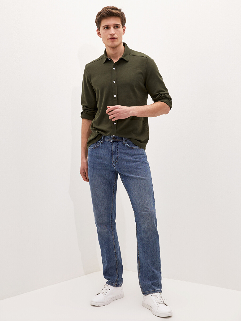 Slim Fit Long Sleeve Men's Shirt-3