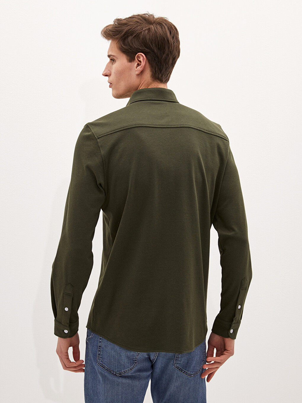 Slim Fit Long Sleeve Men's Shirt-4