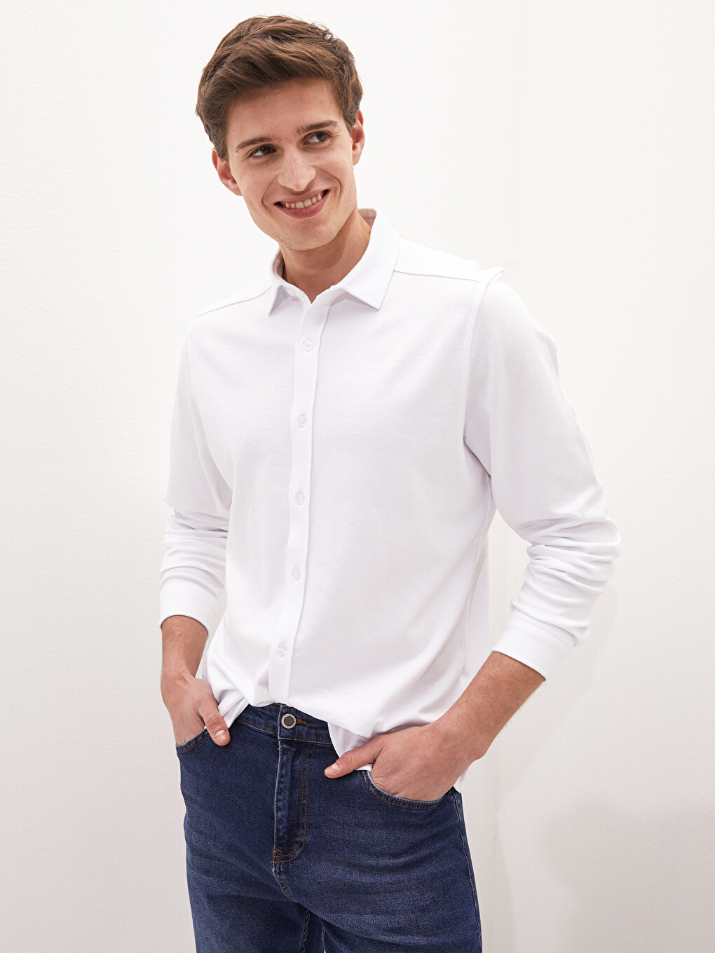 Slim Fit Long Sleeve Men's Shirt
