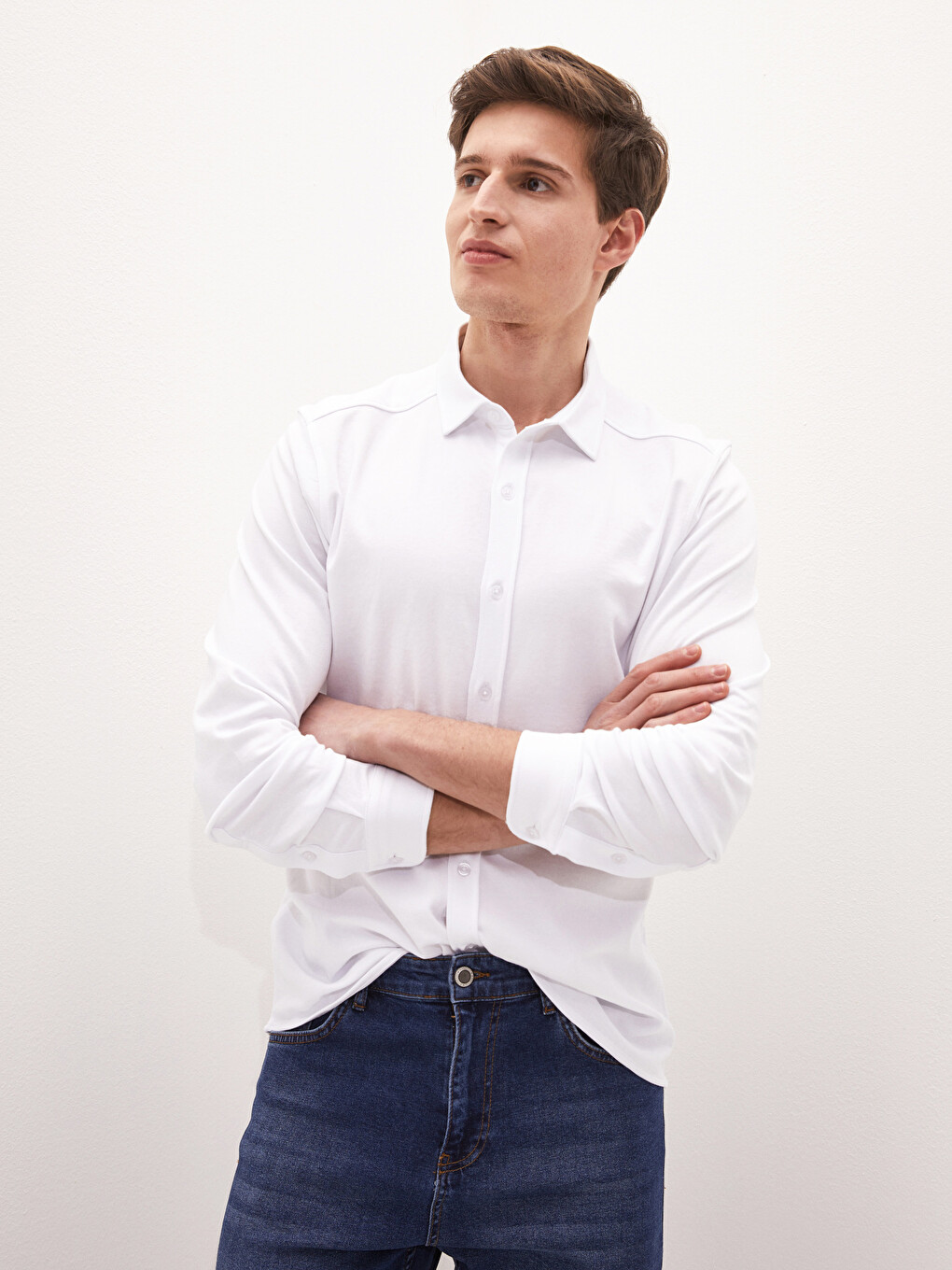 Slim Fit Long Sleeve Men's Shirt-1