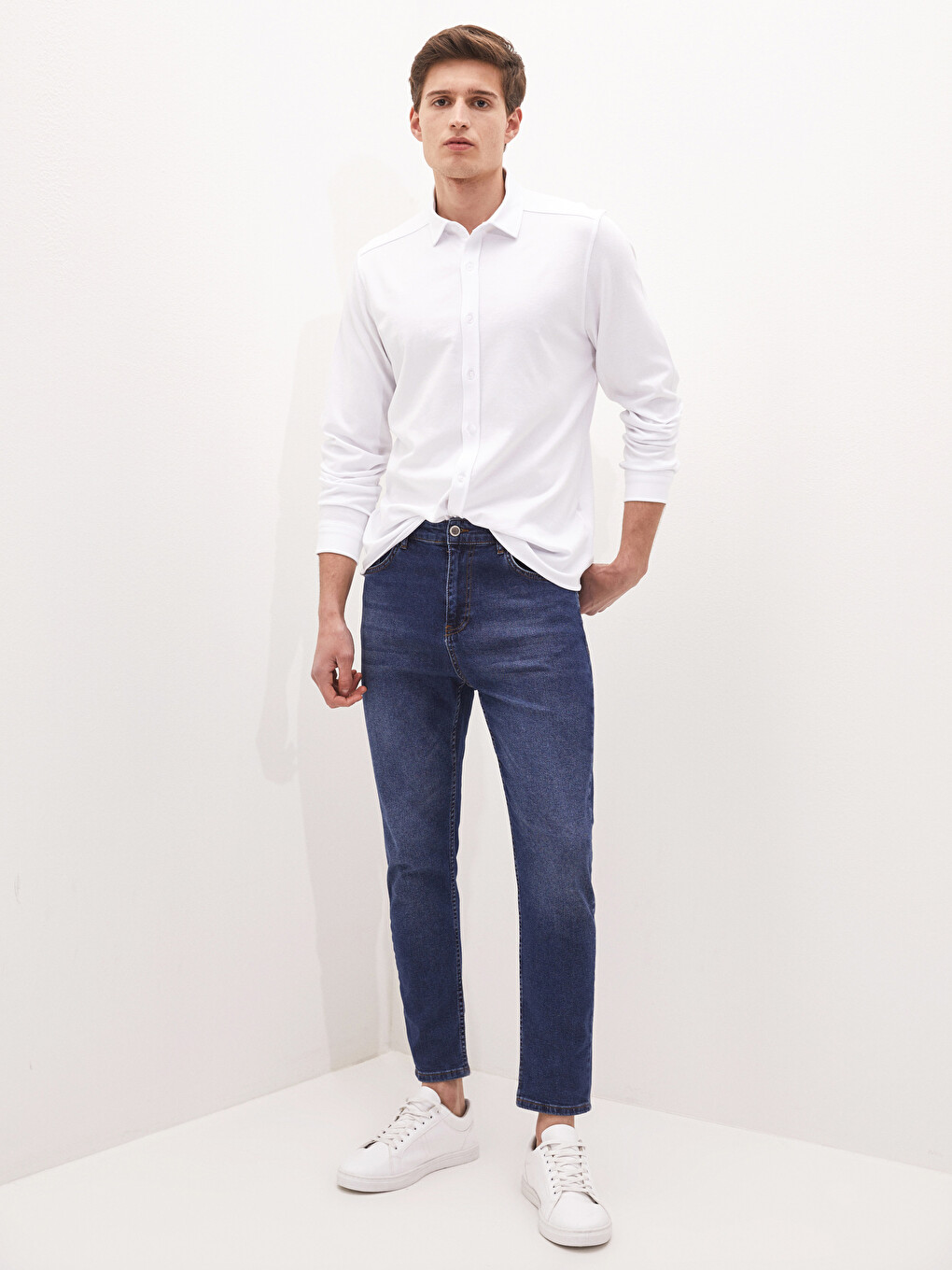 Slim Fit Long Sleeve Men's Shirt-3