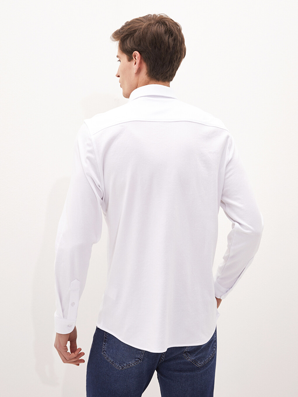 Slim Fit Long Sleeve Men's Shirt-4