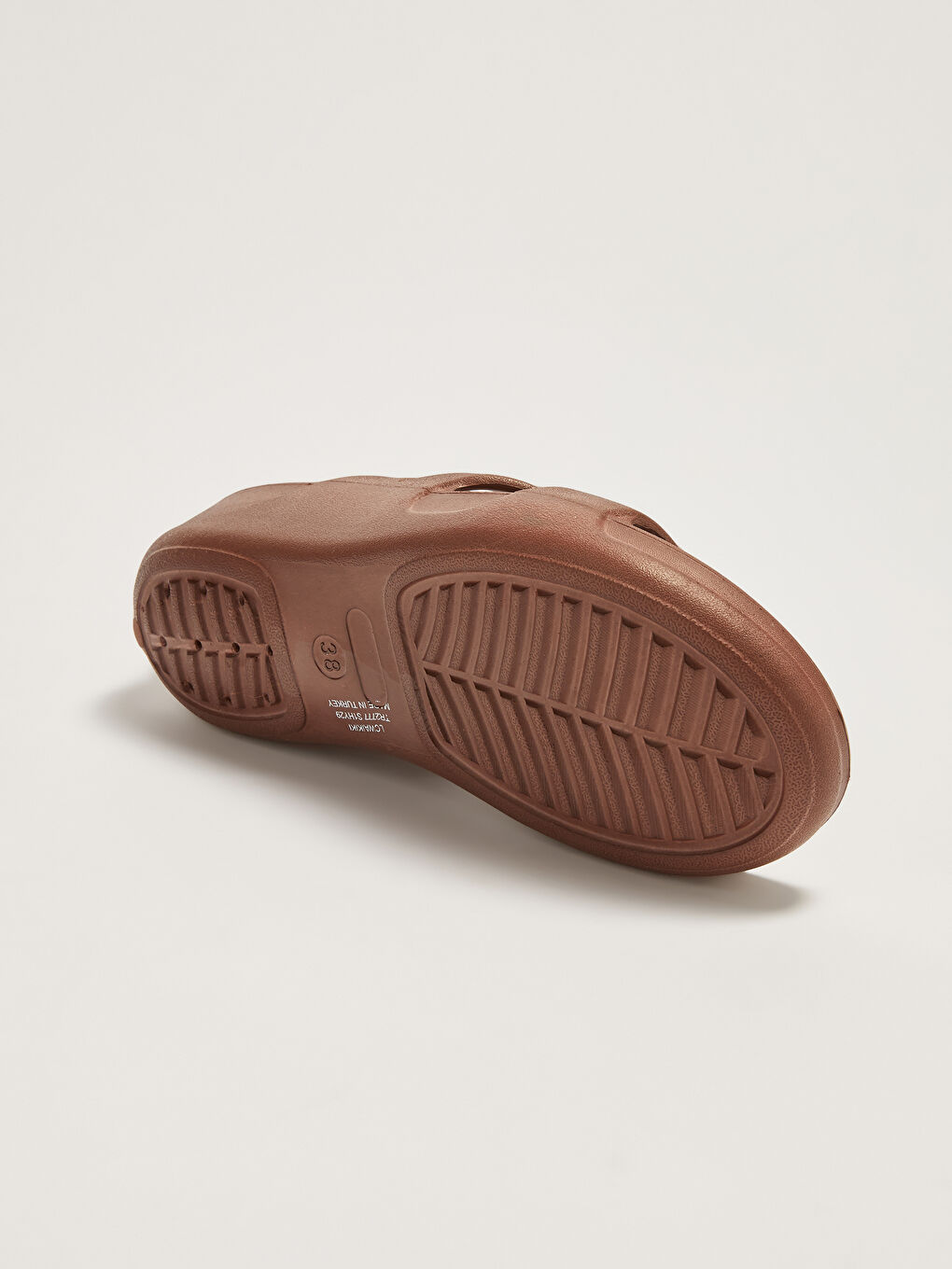 Kahverengi Çift Bantlı Kadın Plaj Terliği-4