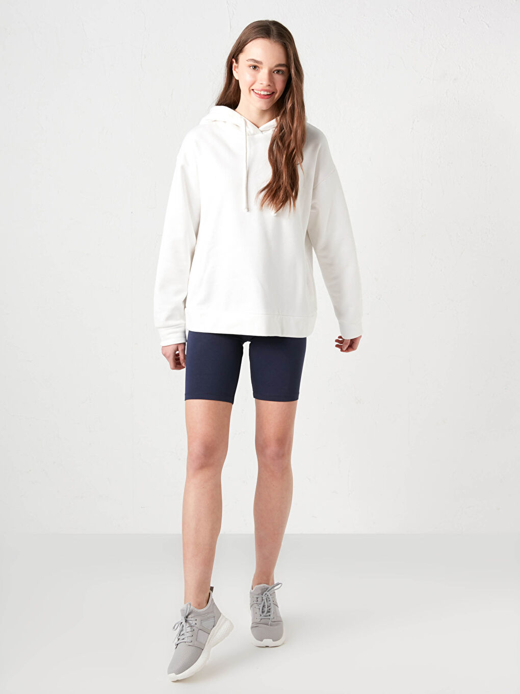 Lacivert Beli Lastikli Kadın Spor Biker Şort Tayt-3