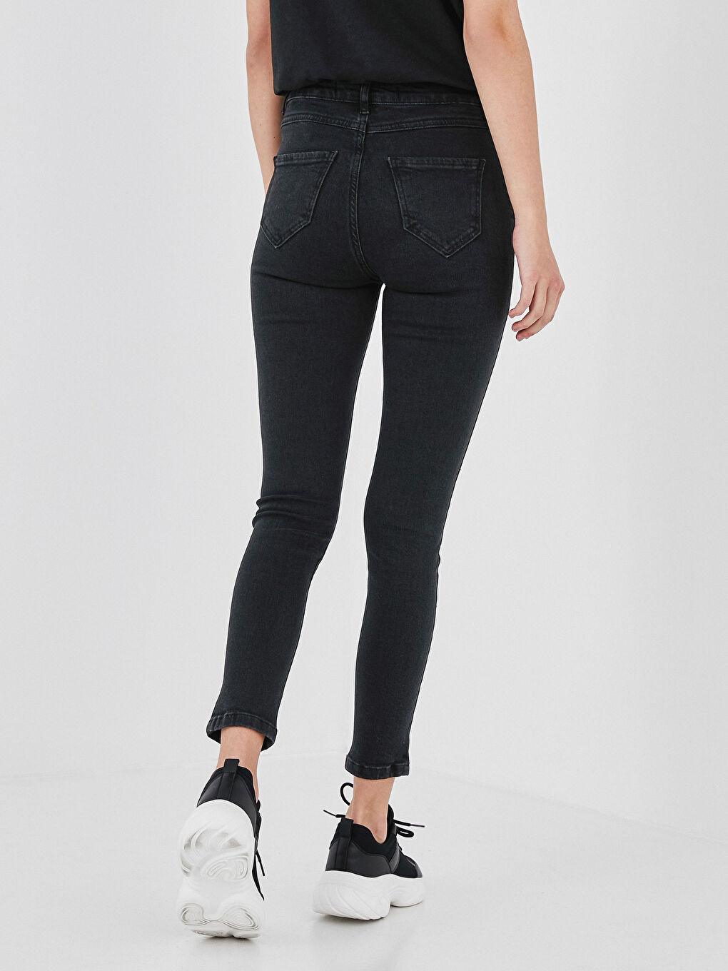 Siyah Yüksek Bel Mercury Skinny Fit Kadın Jean Pantolon-2