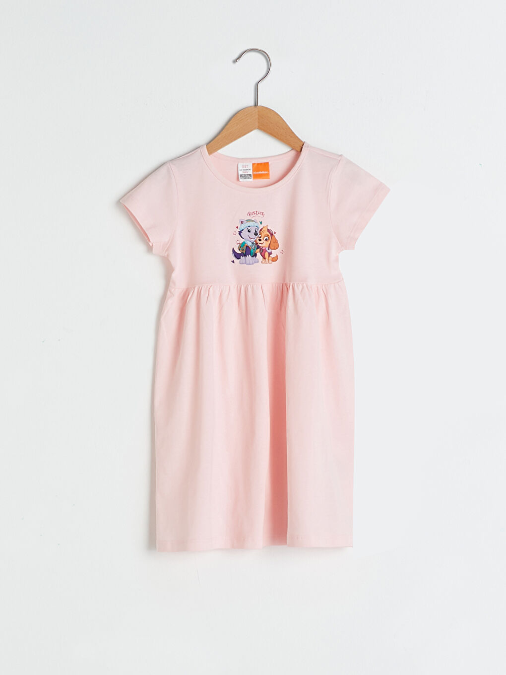 LCW baby Crew Neck Short Sleeve Paw Patrol Cotton Baby Girl Dress -S1I016Z1-FTG