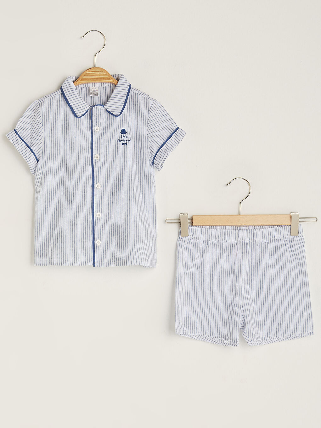 Shirt Collar Short Sleeve Baby Boy Exclusive Pajamas Set