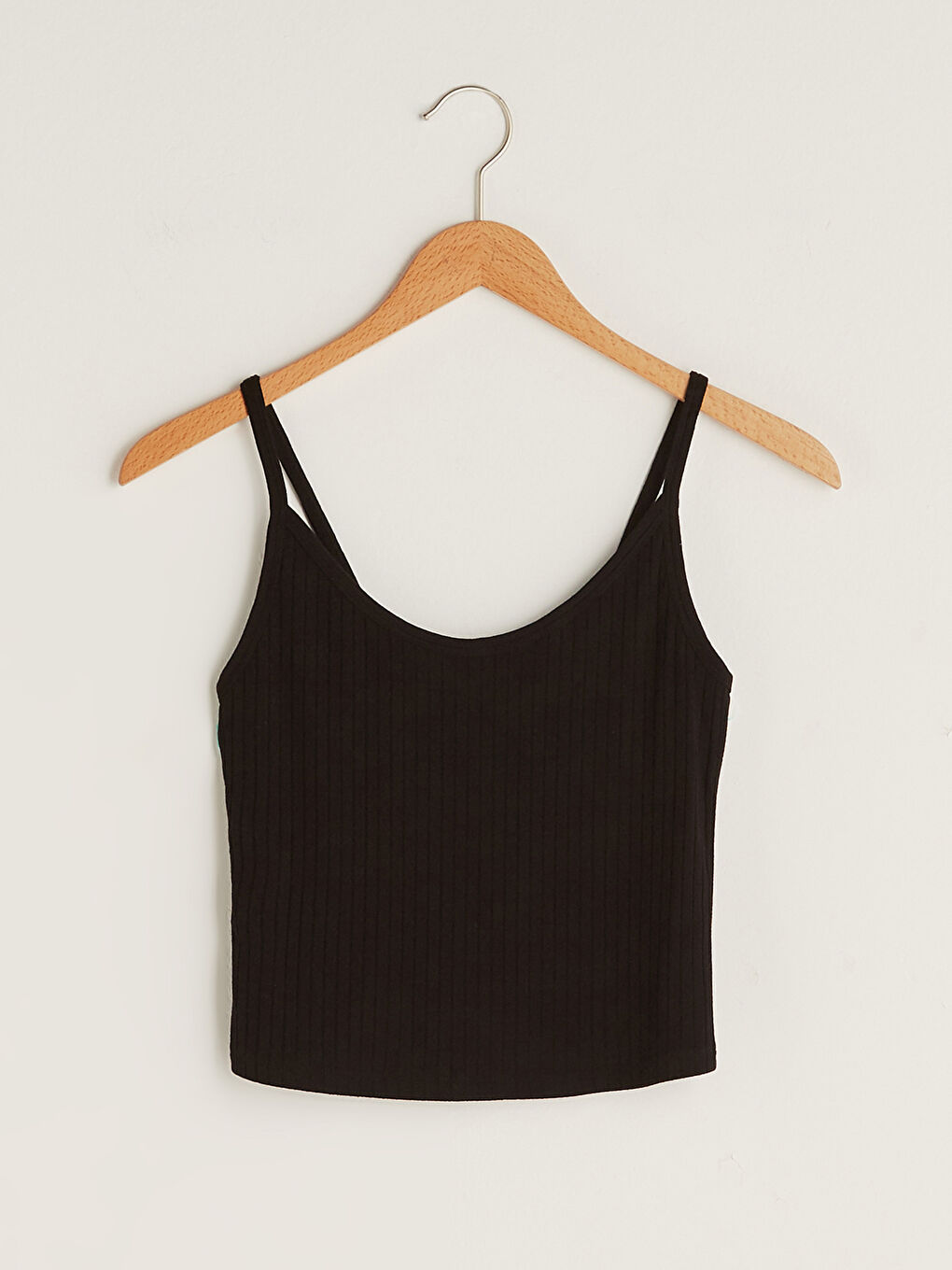 Siyah U Yaka Askılı Kaşkorse Kumaş Kadın Atlet-5