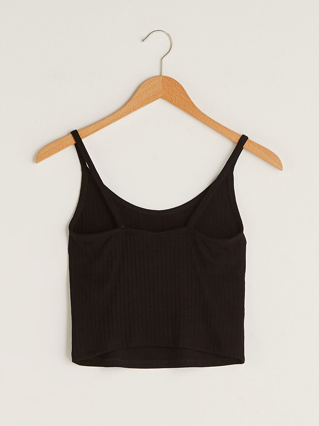 Siyah U Yaka Askılı Kaşkorse Kumaş Kadın Atlet-6