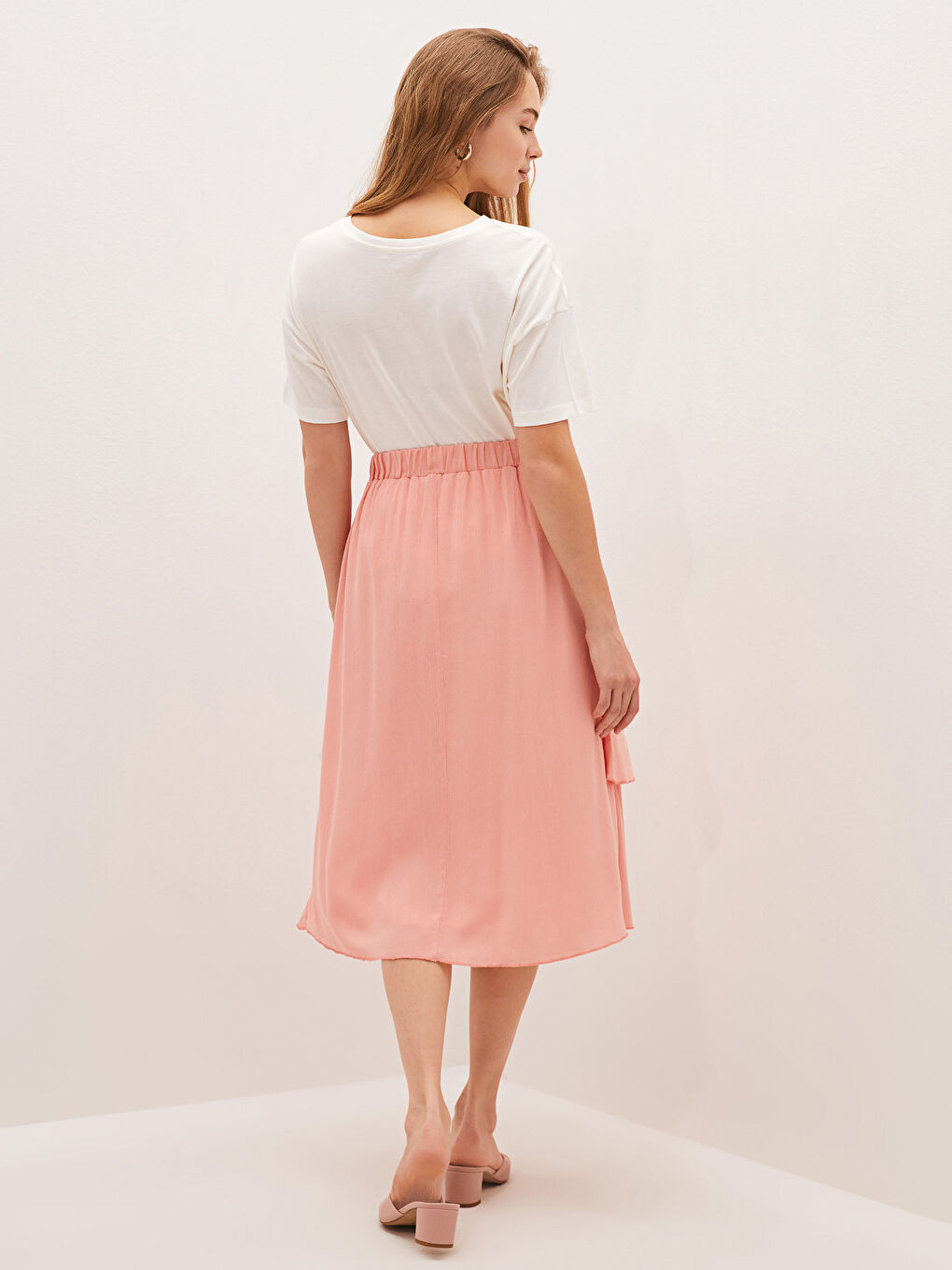 Elastic Waist Frilly Woman Skirt -S1I087Z8-GB4