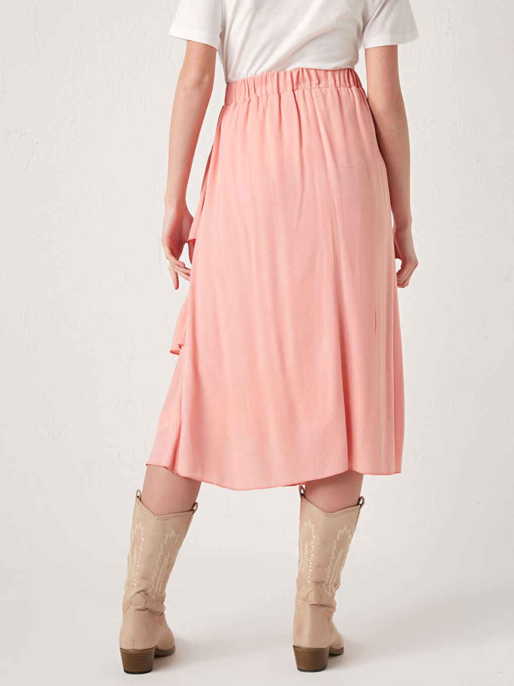 Elastic Waist Frilly Woman Skirt -S1I087Z8-GB4