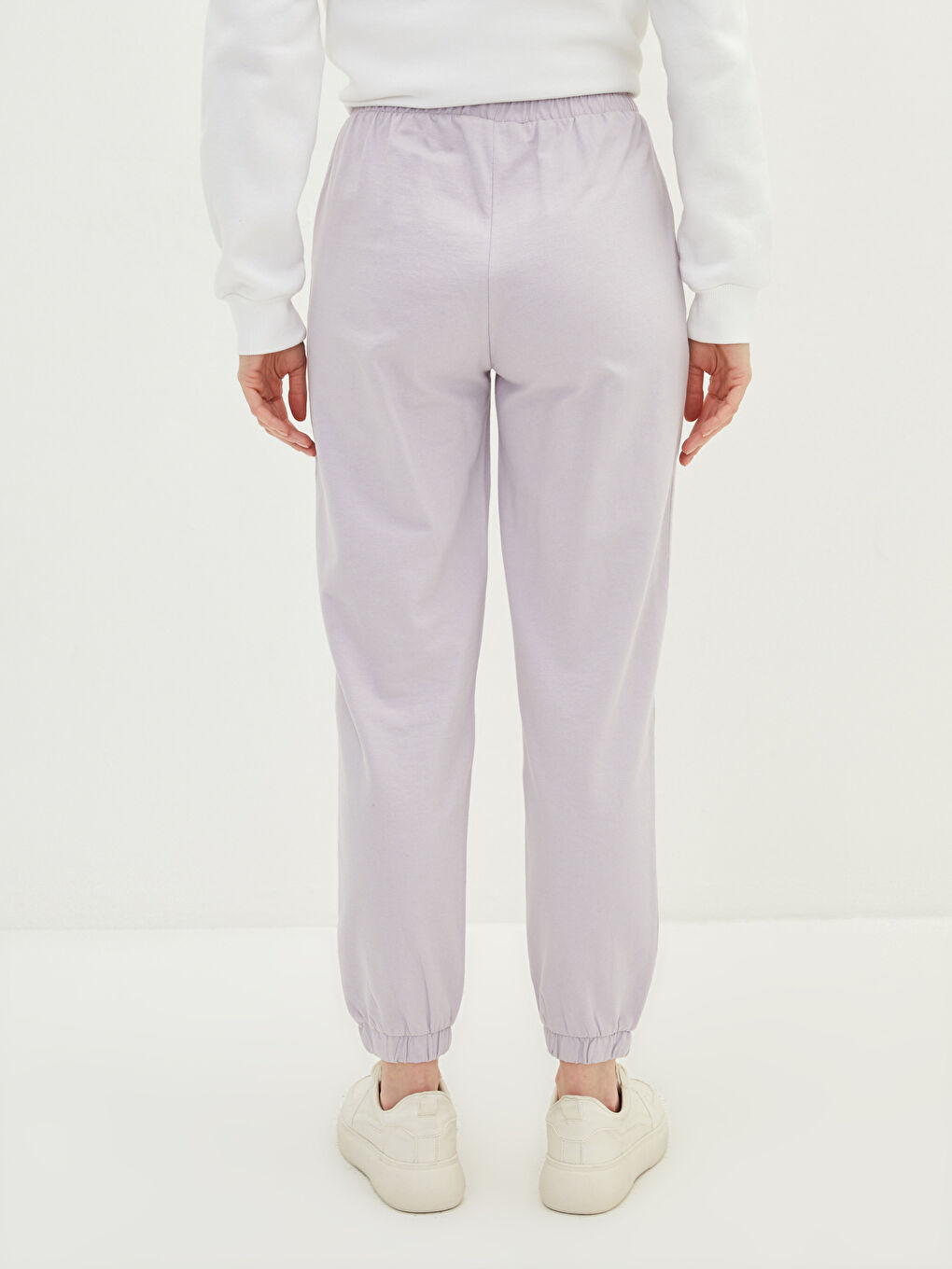 Women's Elasticated Waist Plain Jogger Sweatpants -S1I091Z8-UUA