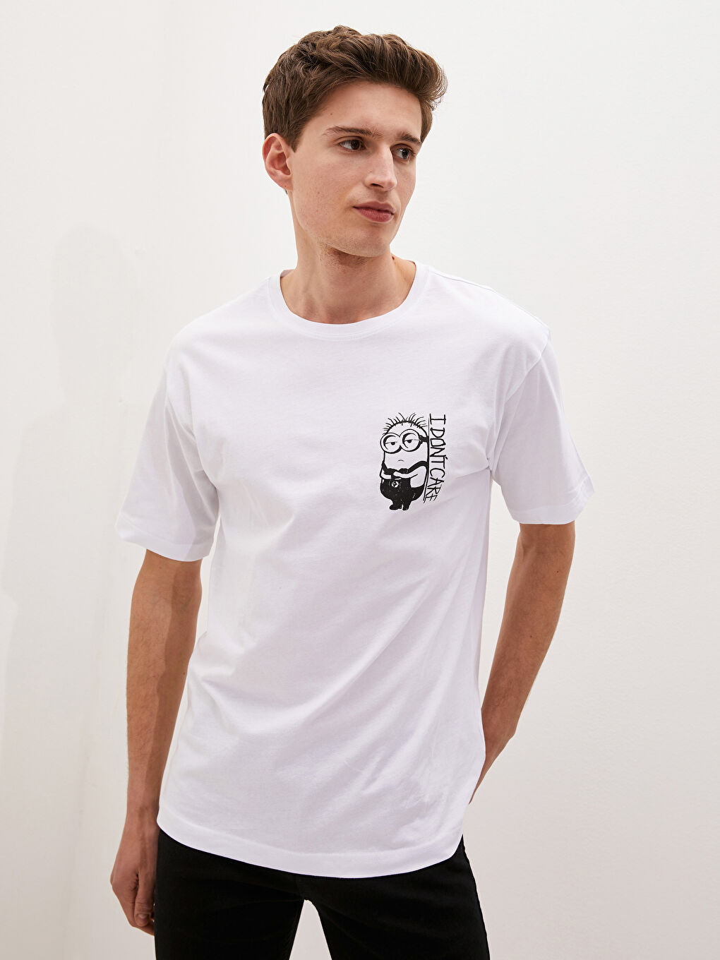 Crew Neck Short Sleeve Minions Printed Jersey Men's T-Shirt-2