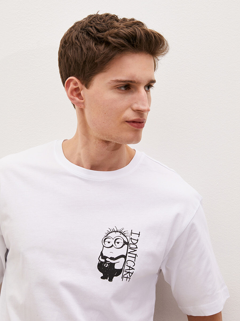 Crew Neck Short Sleeve Minions Printed Jersey Men's T-Shirt-5