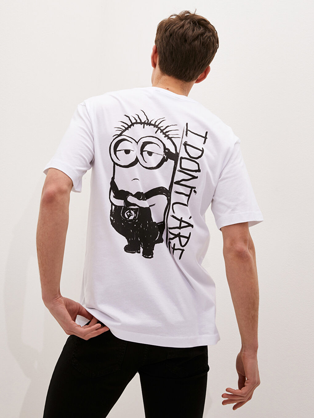 Crew Neck Short Sleeve Minions Printed Jersey Men's T-Shirt-6