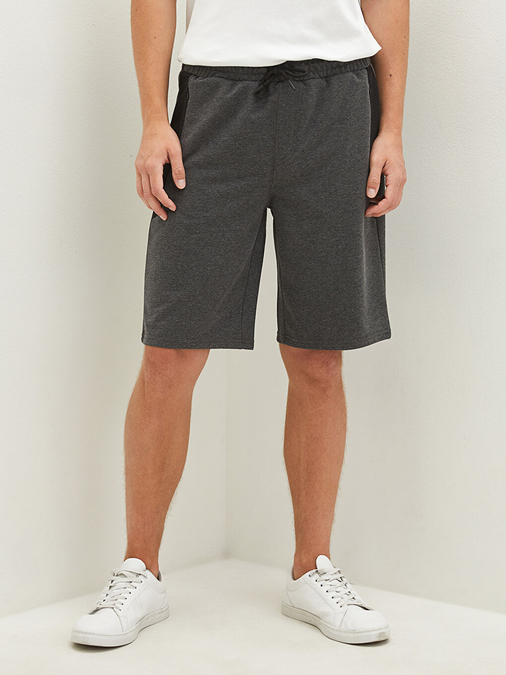 Antrasit Dar Kalıp Erkek Spor Şort-2