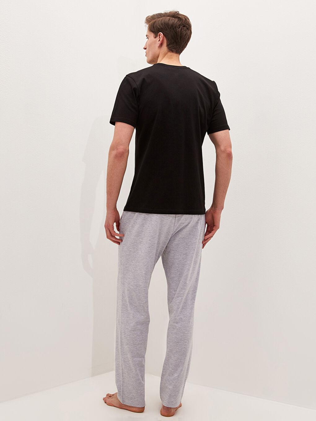 Siyah Standart Kalıp Galatasaray Baskılı Erkek Pijama Takımı-4