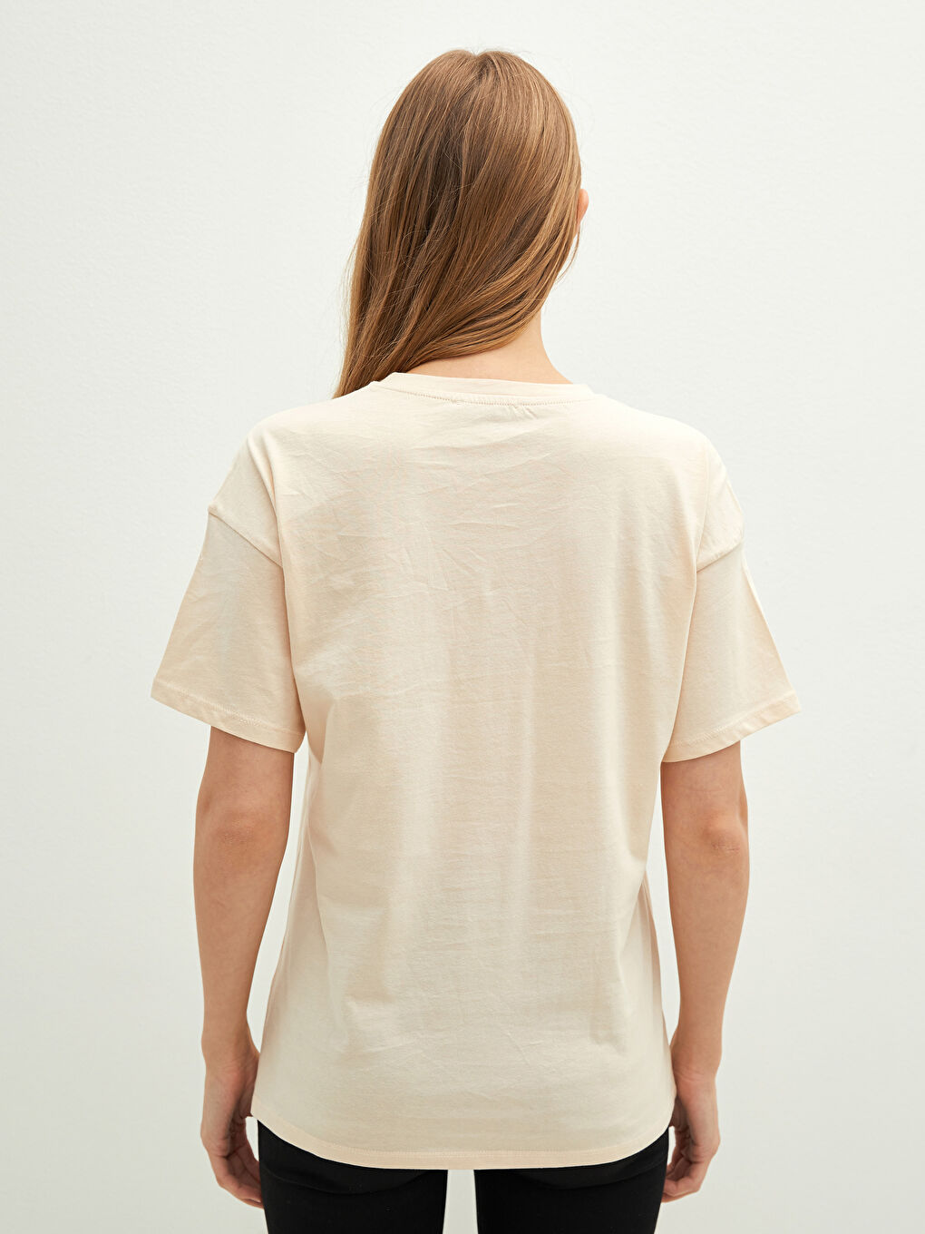 Crew Neck Printed Short Sleeve Women's T-Shirt-4