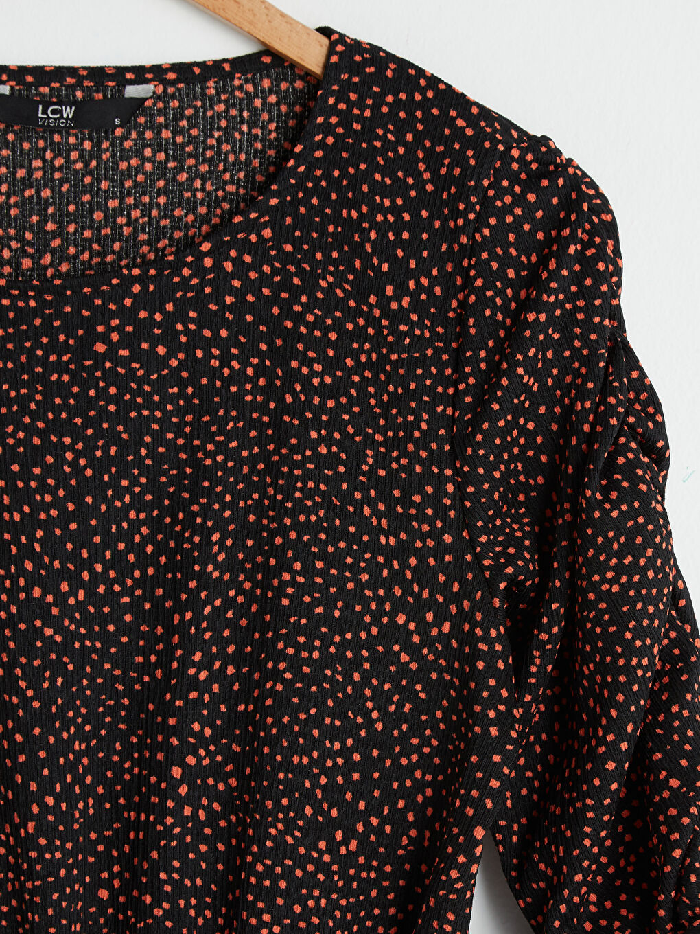 Siyah Bisiklet Yaka Desenli Kadın Elbise-7