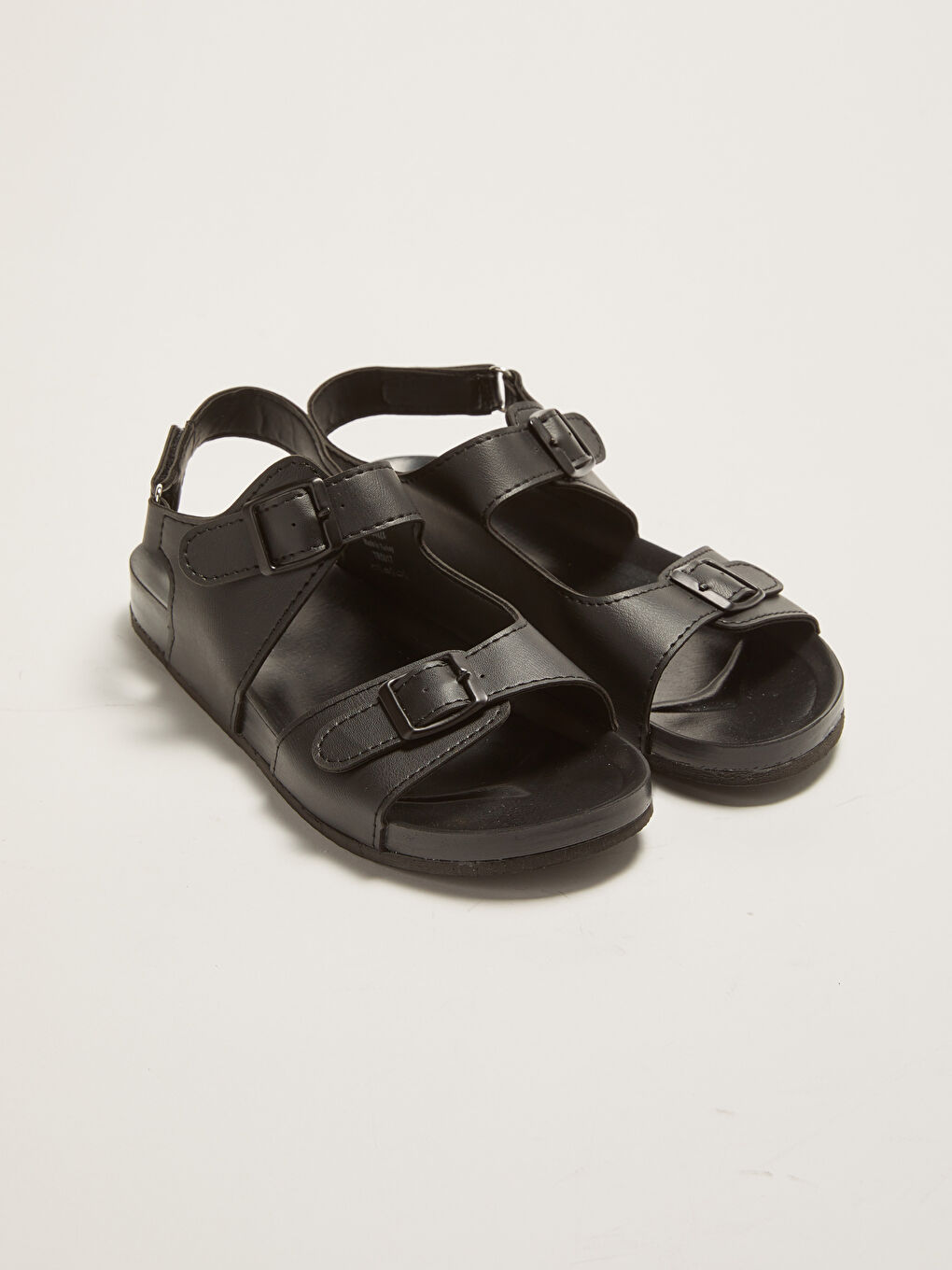 Siyah Çift Bantlı Erkek Çocuk Sandalet