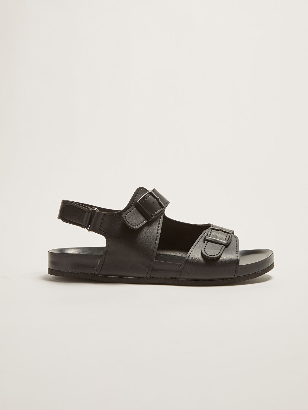 Siyah Çift Bantlı Erkek Çocuk Sandalet-1