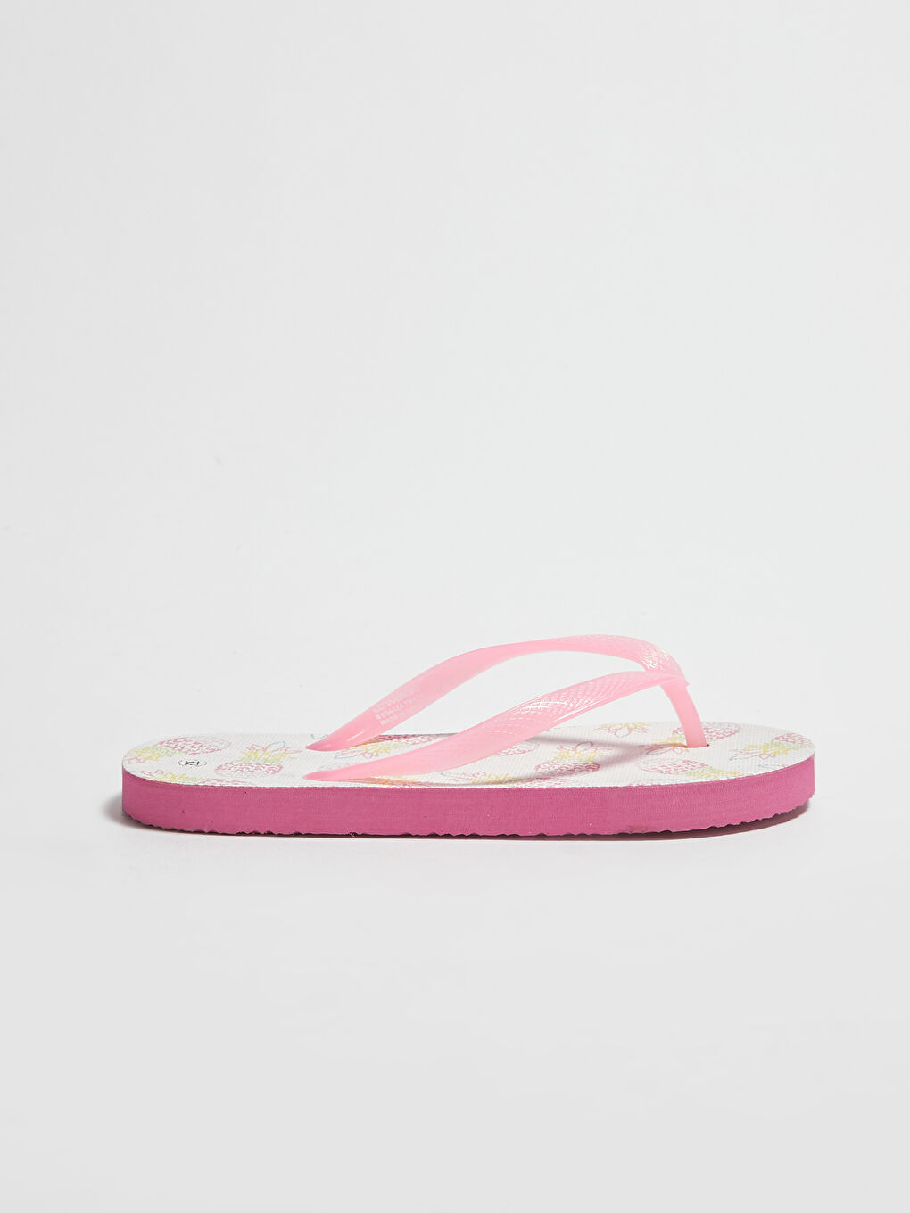 Beyaz Baskılı Kız Çocuk Parmak Arası Plaj Terliği-1