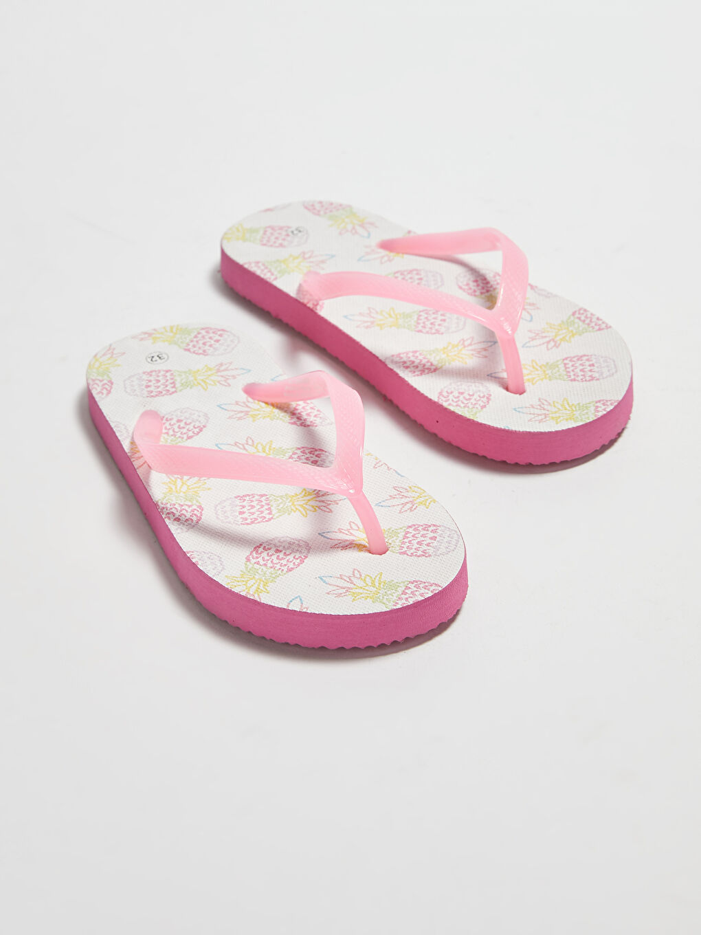 Beyaz Baskılı Kız Çocuk Parmak Arası Plaj Terliği-2