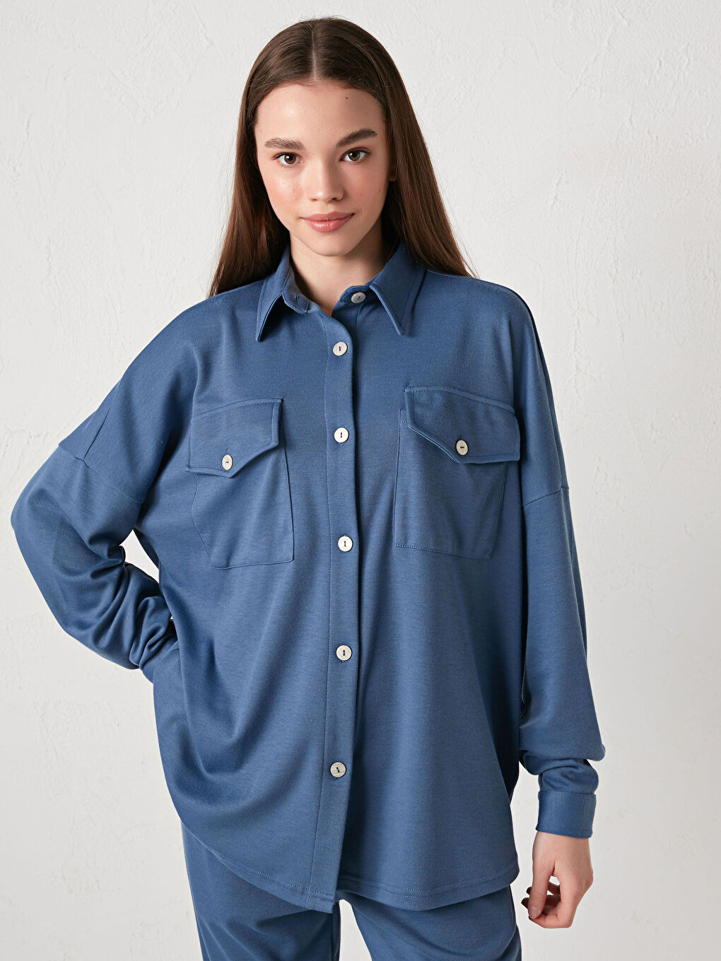 Pocket Detailed Long Sleeve Women's Shirt-3