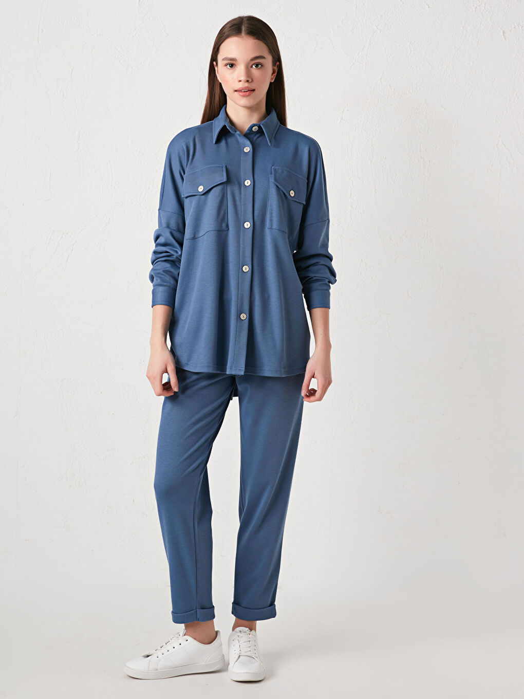 Pocket Detailed Long Sleeve Women's Shirt-6