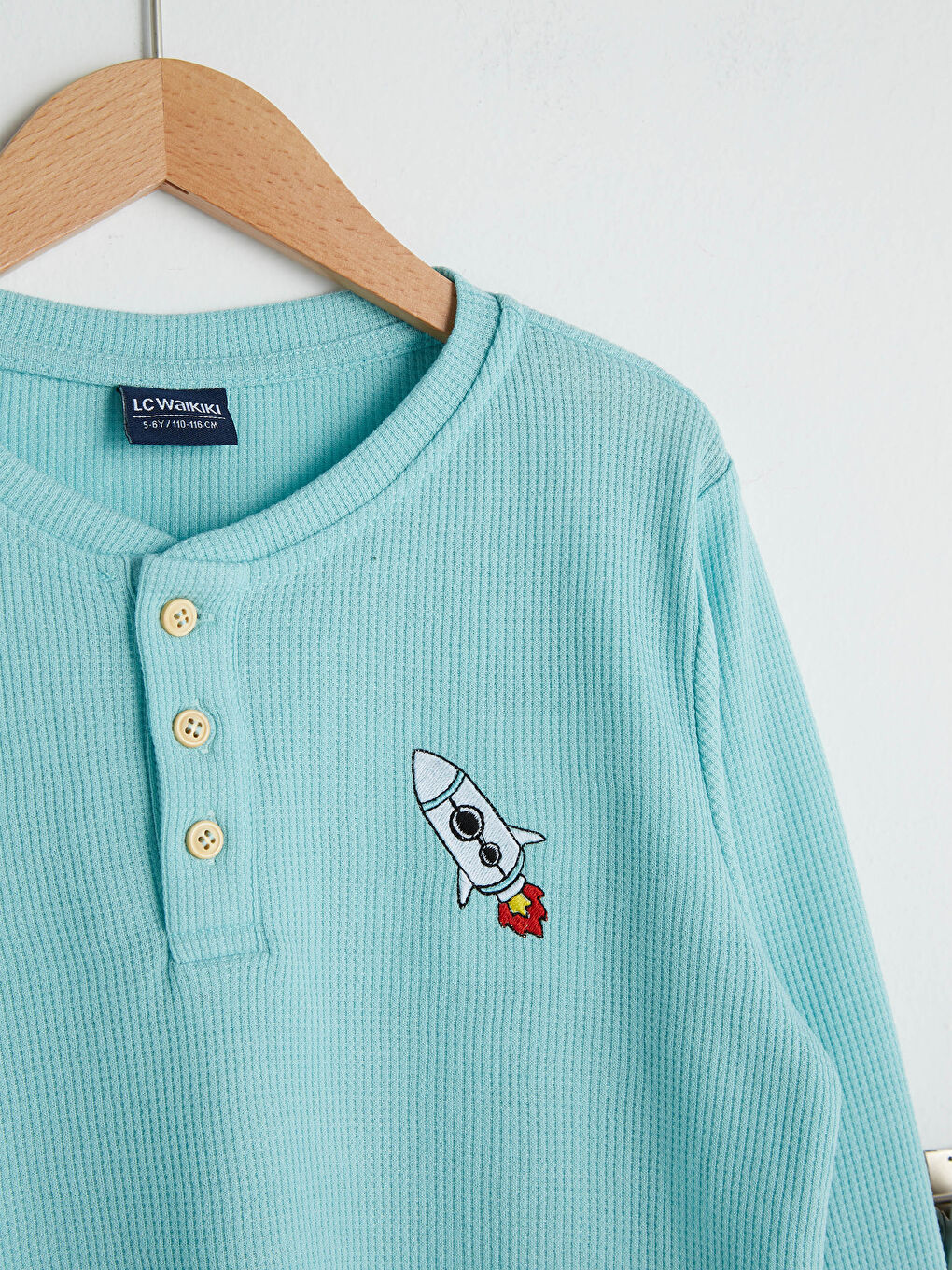 Crew Neck Embroidered Long Sleeve Boy's Pajamas Set-2