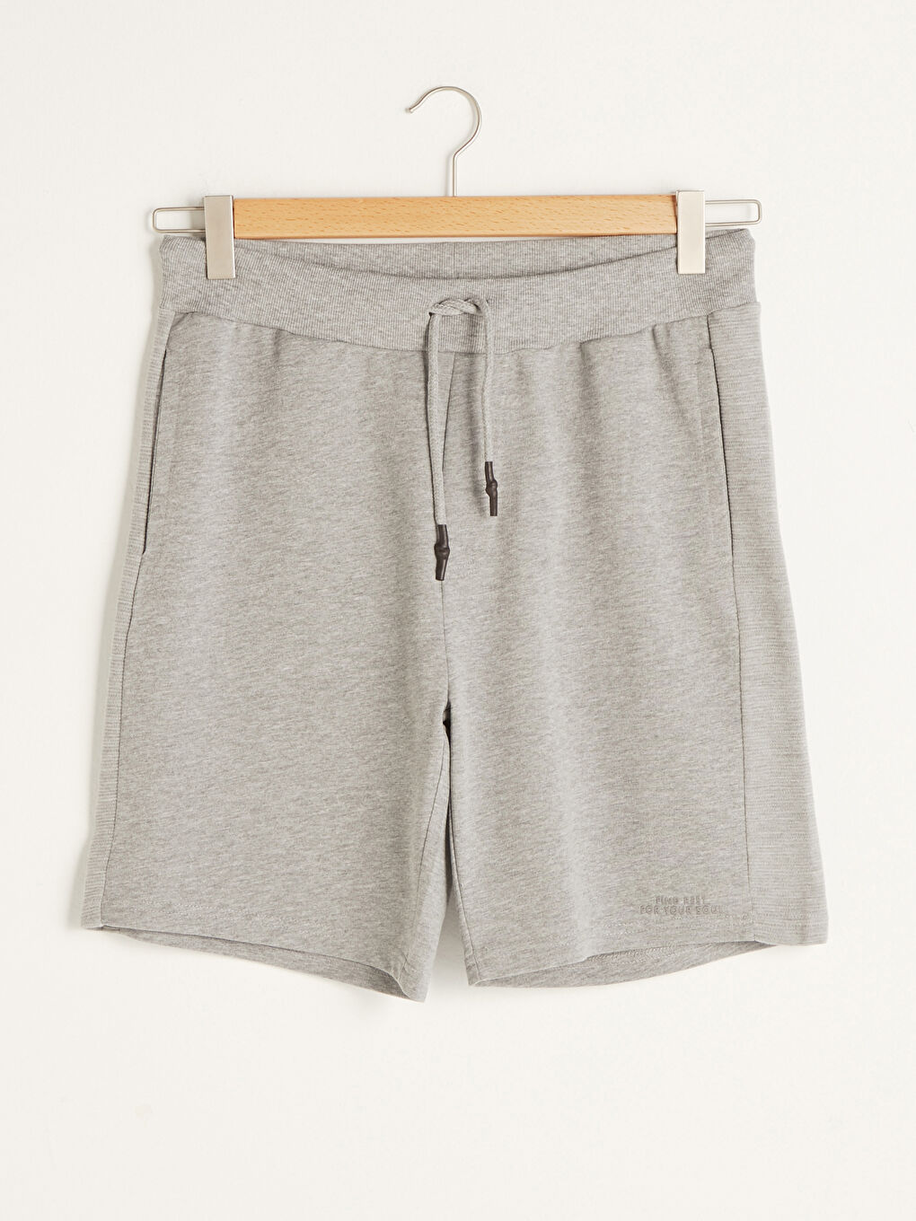 Standard Fit Men's Shorts with Waist Tie Detail-5