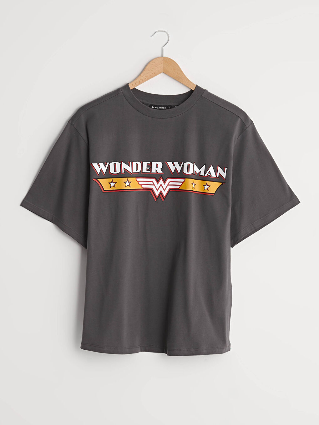 Crew Neck Wonder Woman Printed Short Sleeve Cotton Women's T-Shirt-5