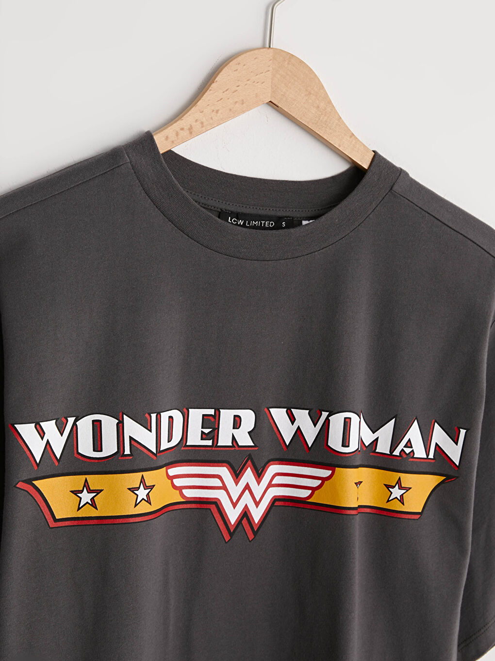 Crew Neck Wonder Woman Printed Short Sleeve Cotton Women's T-Shirt-7