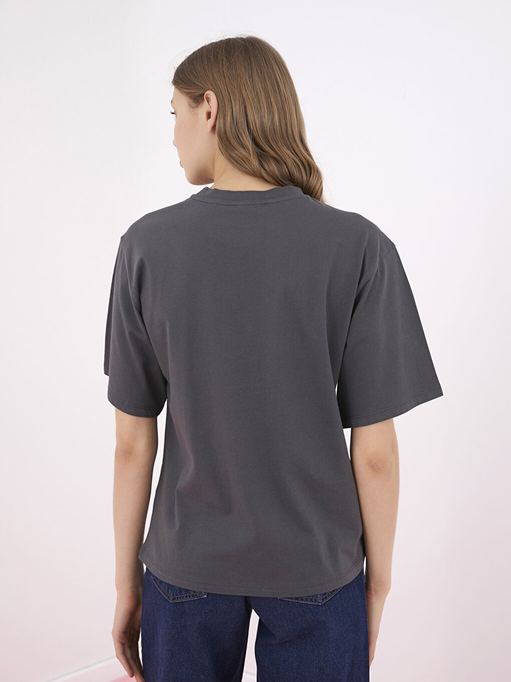 Crew Neck Wonder Woman Printed Short Sleeve Cotton Women's T-Shirt-3