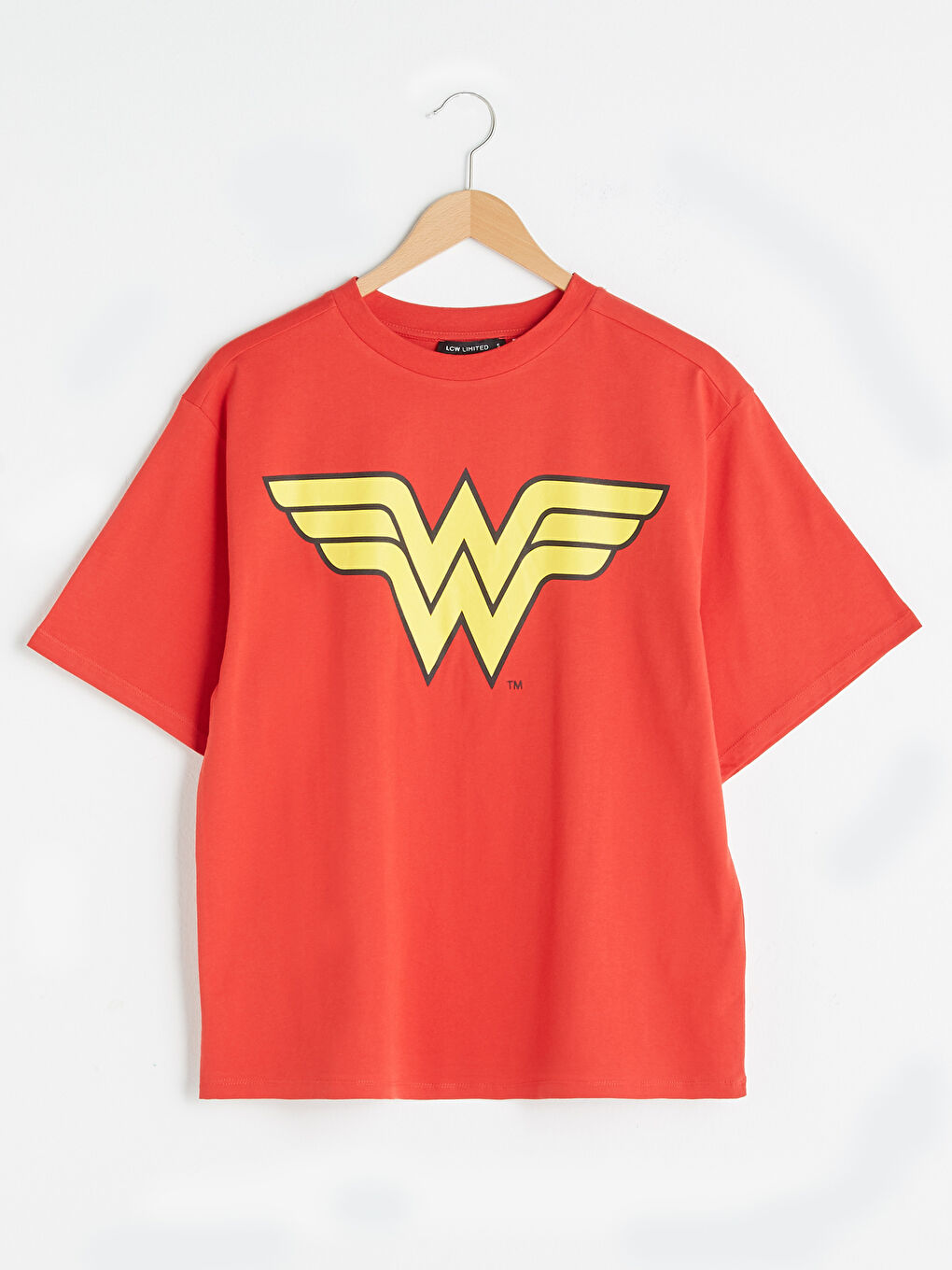 LCW Limited Crew Neck Wonder Woman Printed Short Sleeve Cotton Women's T-Shirt -S1I520Z8-JQ5
