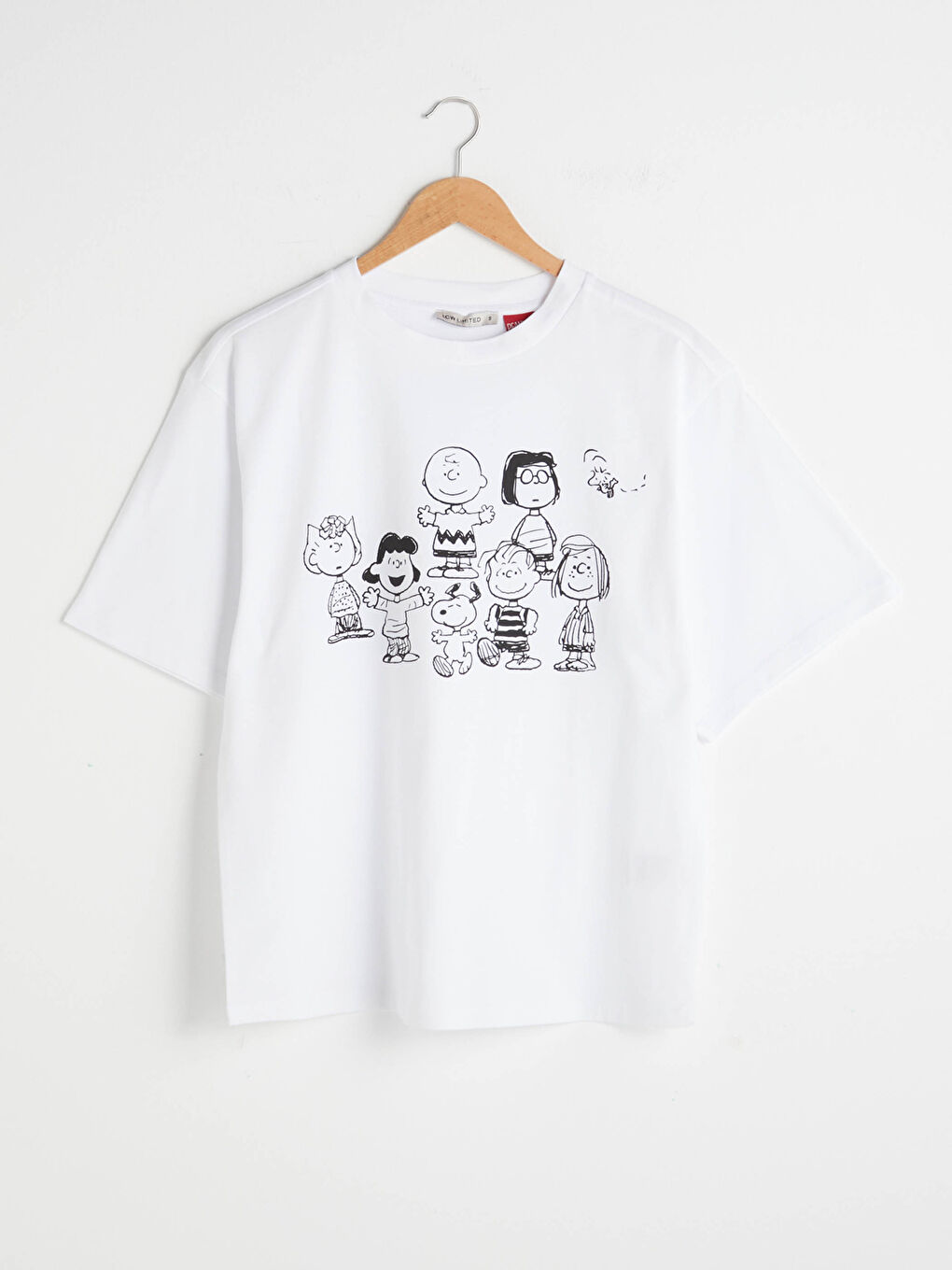 Crew Neck Peanuts Characters Printed Short Sleeve Cotton Women T-Shirt-5