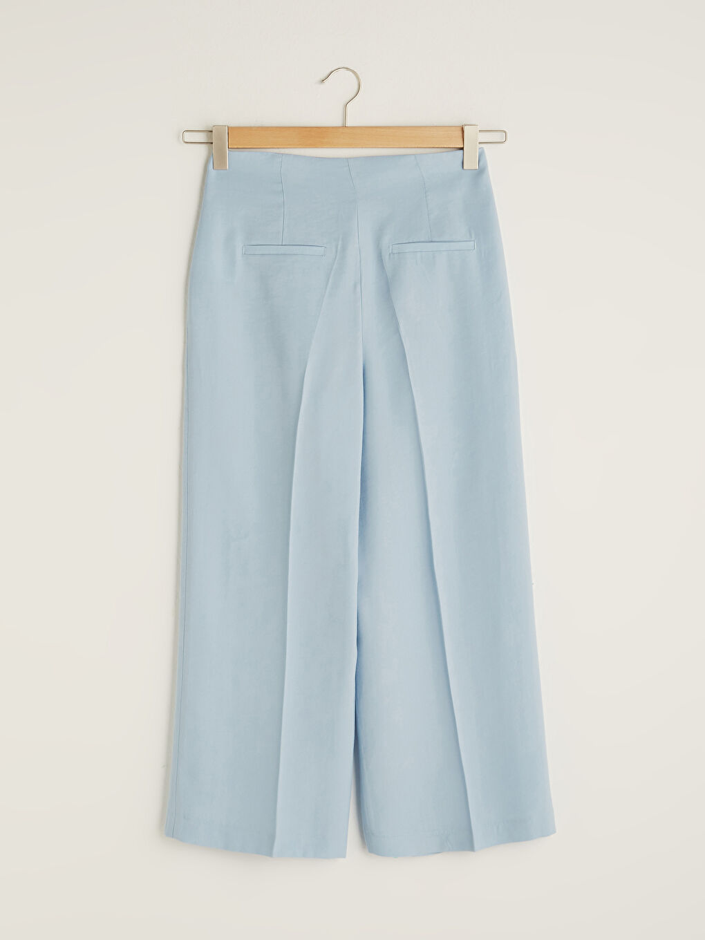 Taille Haute Uni Coupe Ample Pantalon Capri Longueur Cheville Femme-7