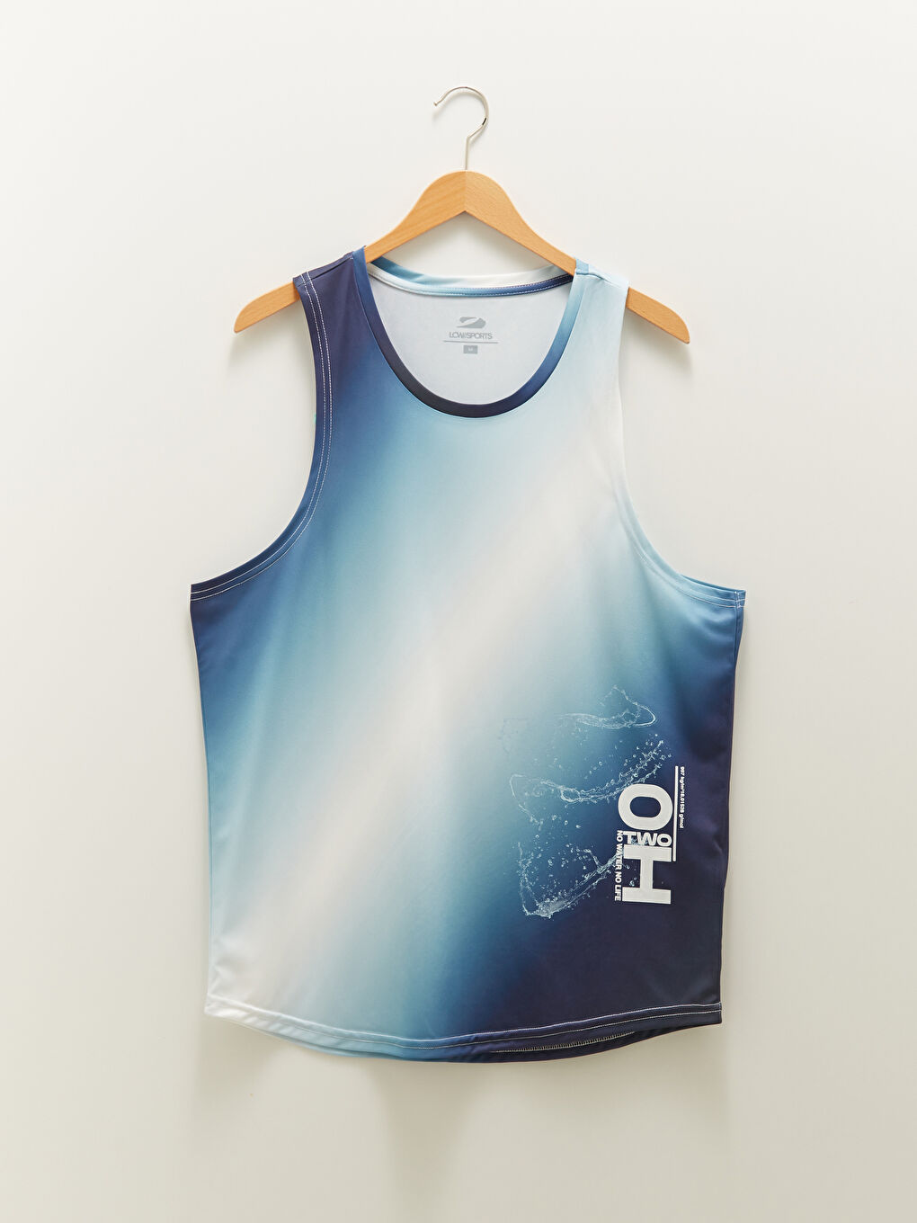 Beyaz Bisiklet Yaka Baskılı Erkek Kolsuz Tişört-6