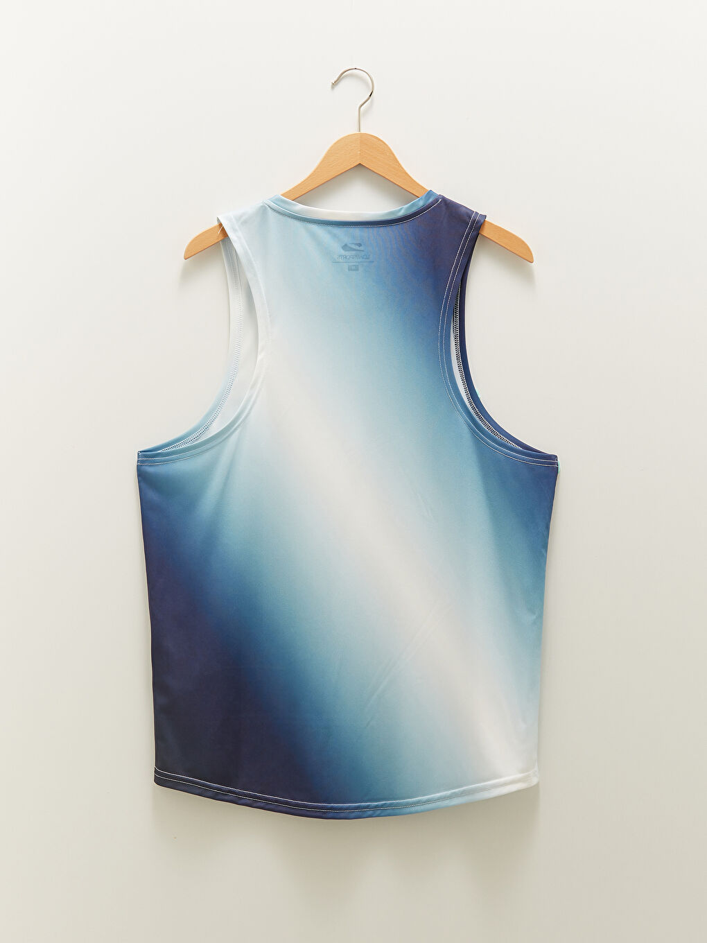 Beyaz Bisiklet Yaka Baskılı Erkek Kolsuz Tişört-7