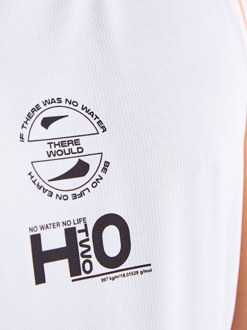 Beyaz Bisiklet Yaka Baskılı Erkek Kolsuz Tişört-4