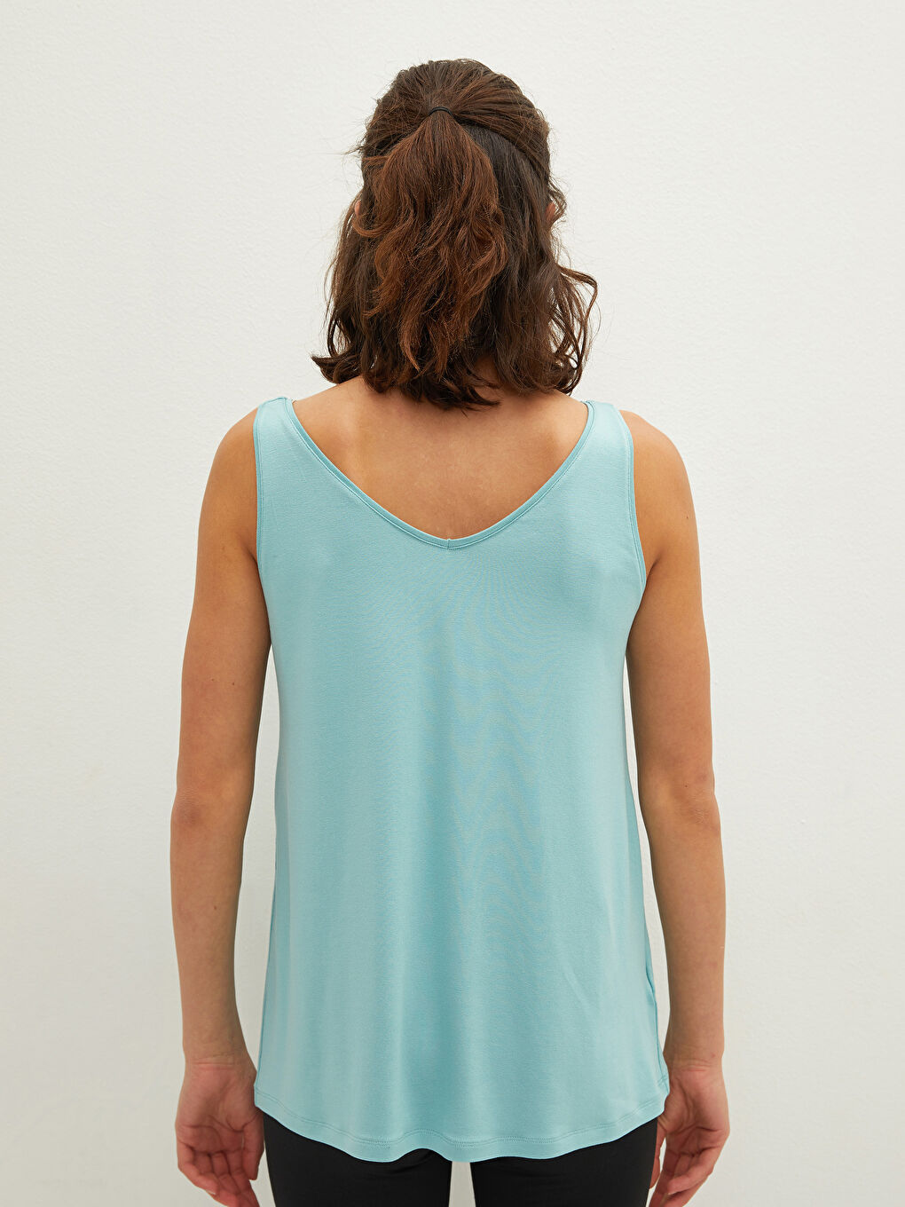 Yeşil V Yaka Düz İç Giyim Atlet-9