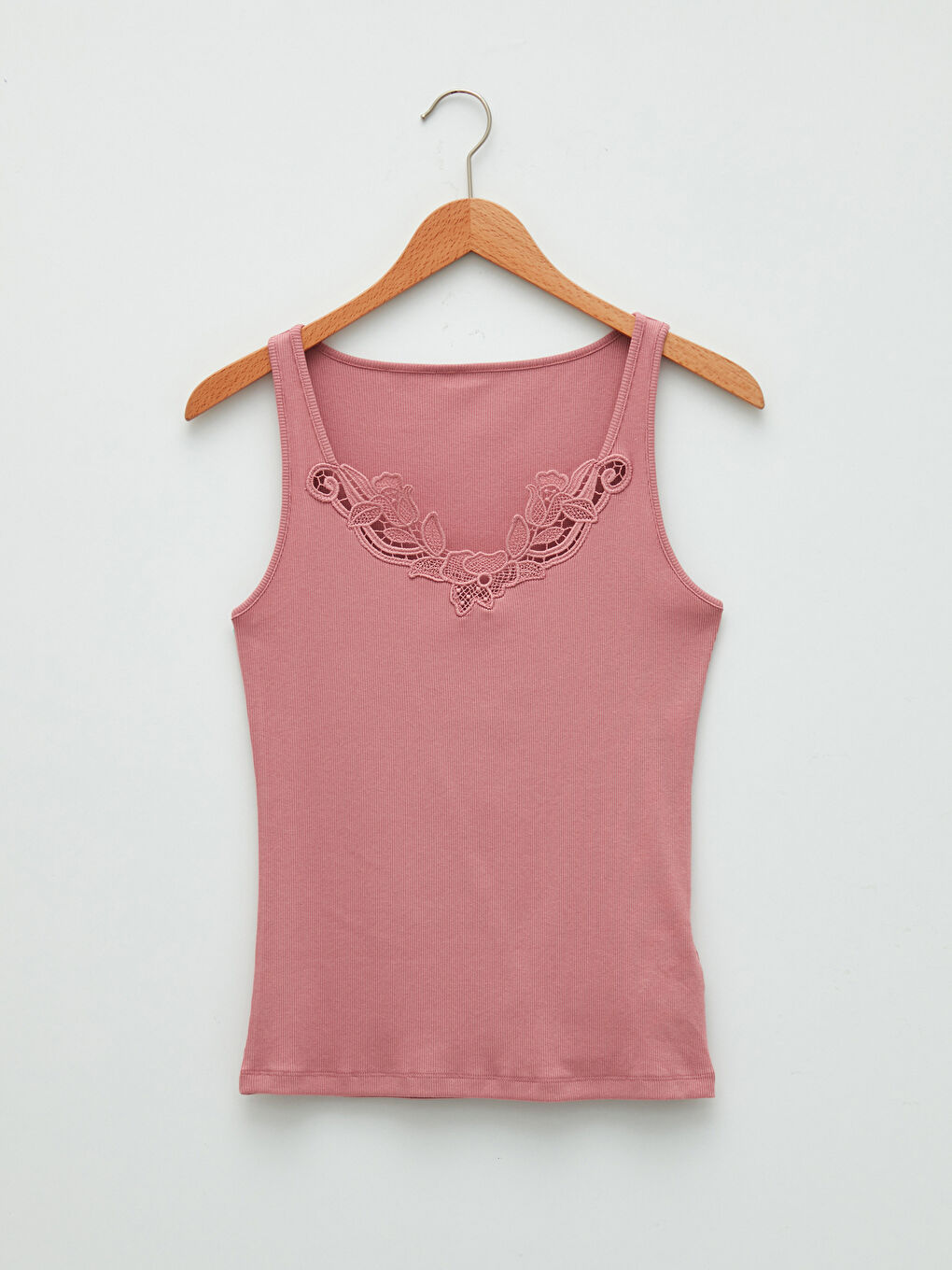 Lila U Yaka Nakışlı Askılı Kadın İç Giyim Atlet-5